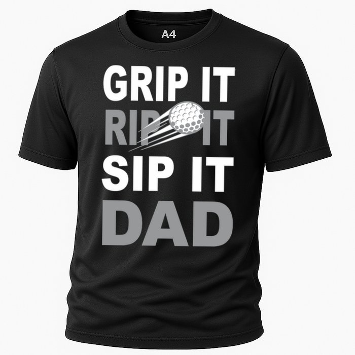 Father's Day Golf Dad, Grip It Rip It Sip It Gift For Dad Cooling Performance Crew T-Shirt