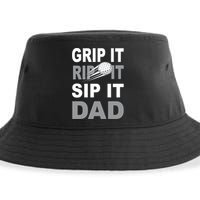 Father's Day Golf Dad, Grip It Rip It Sip It Gift For Dad Sustainable Bucket Hat