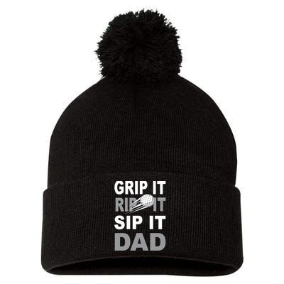 Father's Day Golf Dad, Grip It Rip It Sip It Gift For Dad Pom Pom 12in Knit Beanie