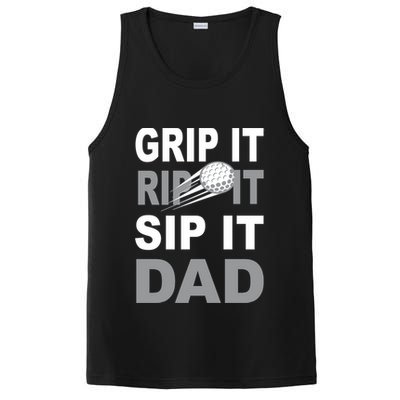 Father's Day Golf Dad, Grip It Rip It Sip It Gift For Dad PosiCharge Competitor Tank