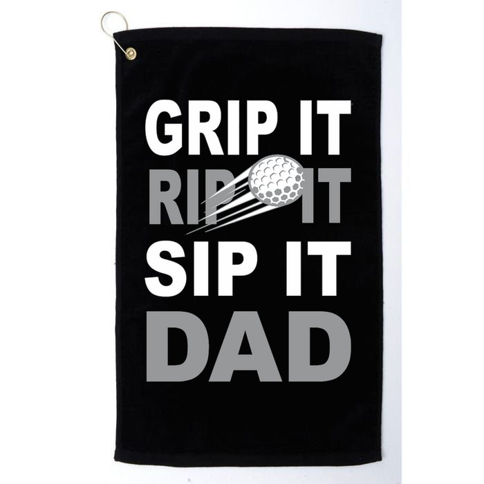 Father's Day Golf Dad, Grip It Rip It Sip It Gift For Dad Golf Towel