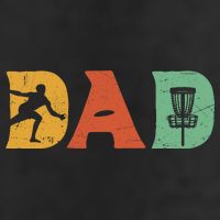 Funny Disc Golf Dad Retro Fathers Day 7 Panel Mesh Trucker Snapback Hat