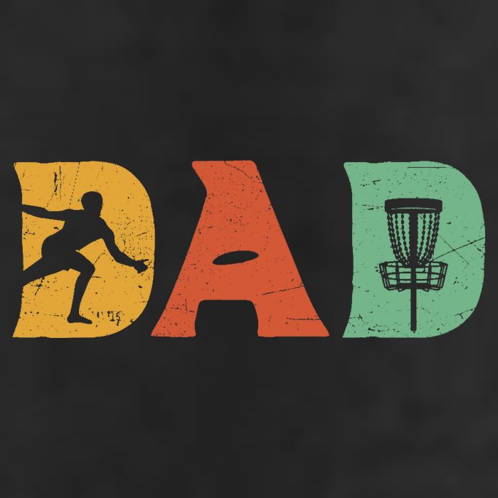Funny Disc Golf Dad Retro Fathers Day 7 Panel Mesh Trucker Snapback Hat