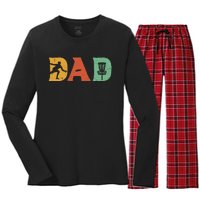 Funny Disc Golf Dad Retro Fathers Day Women's Long Sleeve Flannel Pajama Set 