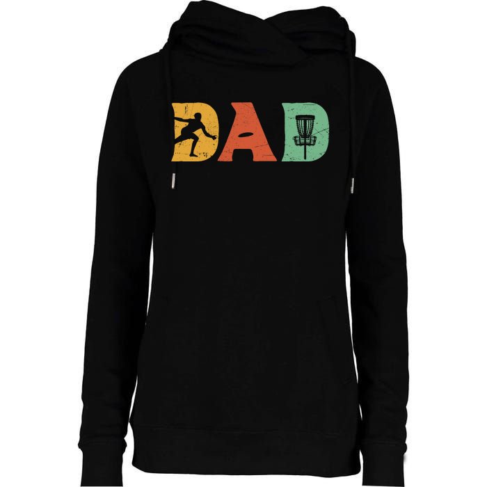 Funny Disc Golf Dad Retro Fathers Day Womens Funnel Neck Pullover Hood