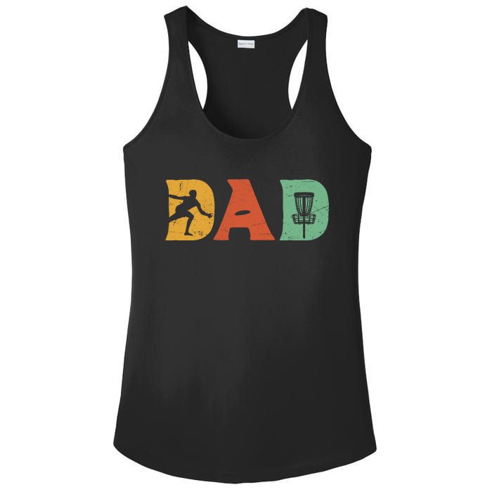 Funny Disc Golf Dad Retro Fathers Day Ladies PosiCharge Competitor Racerback Tank