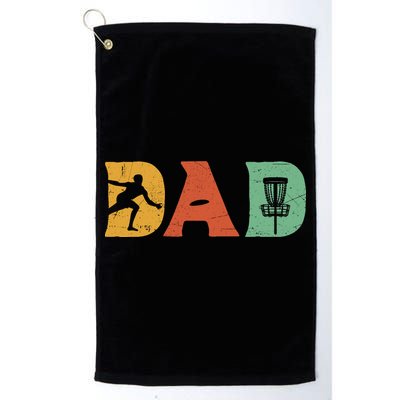 Funny Disc Golf Dad Retro Fathers Day Golf Towel