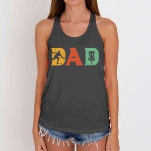 Funny Disc Golf Dad Retro Fathers Day Women's Knotted Racerback Tank