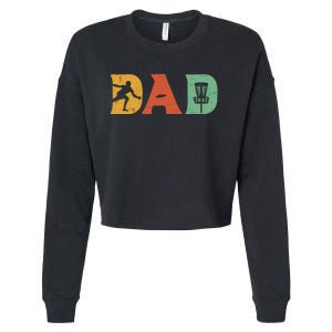 Funny Disc Golf Dad Retro Fathers Day Cropped Pullover Crew