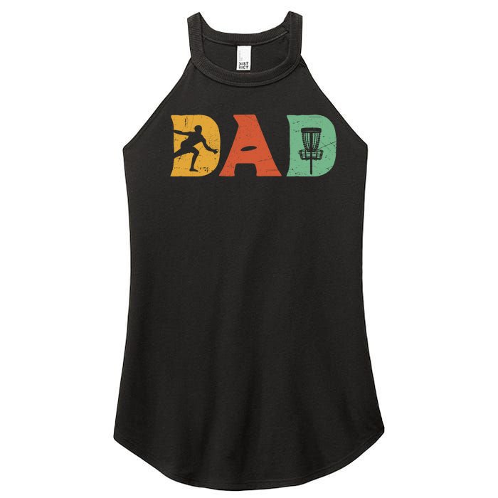 Funny Disc Golf Dad Retro Fathers Day Women's Perfect Tri Rocker Tank