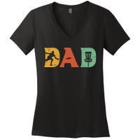 Funny Disc Golf Dad Retro Fathers Day Women's V-Neck T-Shirt