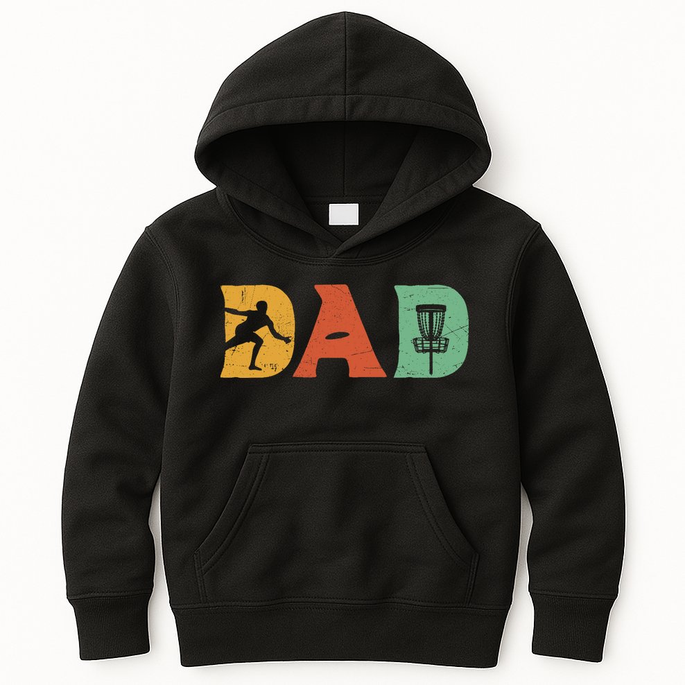 Funny Disc Golf Dad Retro Fathers Day Kids Hoodie