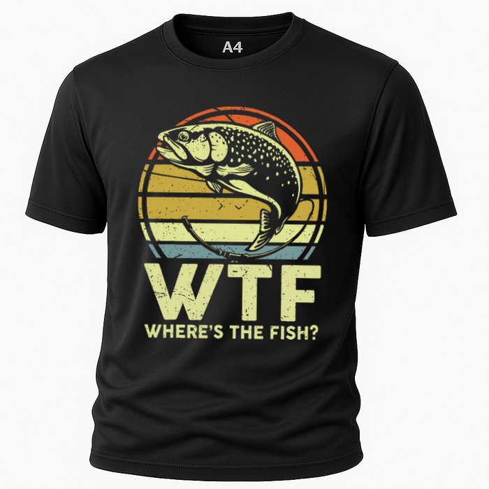 Fishing Dad Gift Wtf Wheres The Trout Fish Funny Cooling Performance Crew T-Shirt