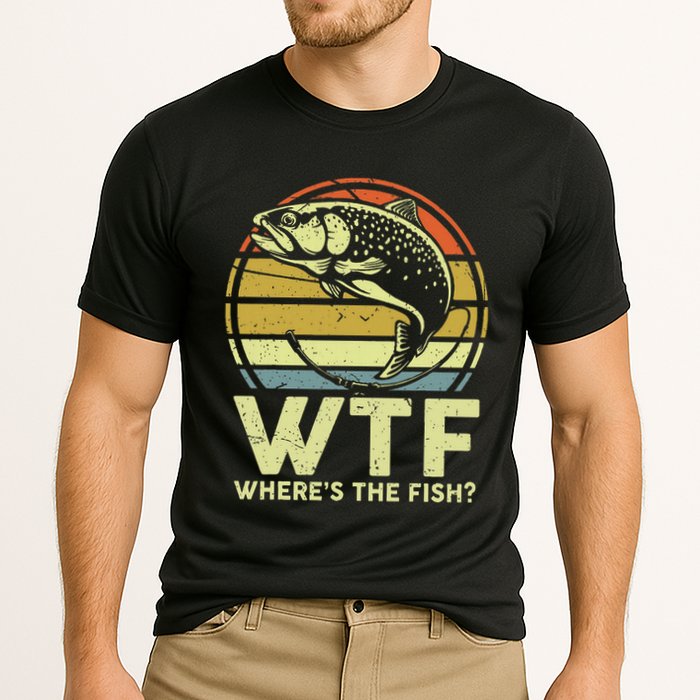 Fishing Dad Gift Wtf Wheres The Trout Fish Funny Cooling Performance Crew T-Shirt