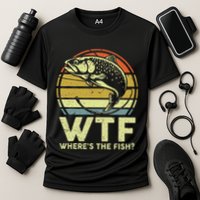 Fishing Dad Gift Wtf Wheres The Trout Fish Funny Cooling Performance Crew T-Shirt