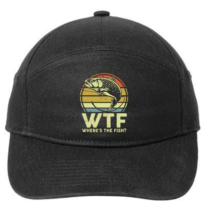 Fishing Dad Gift Wtf Wheres The Trout Fish Funny 7-Panel Snapback Hat