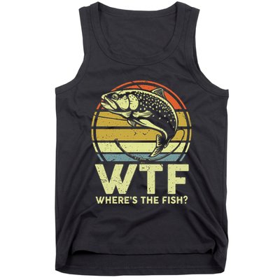 Fishing Dad Gift Wtf Wheres The Trout Fish Funny Tank Top