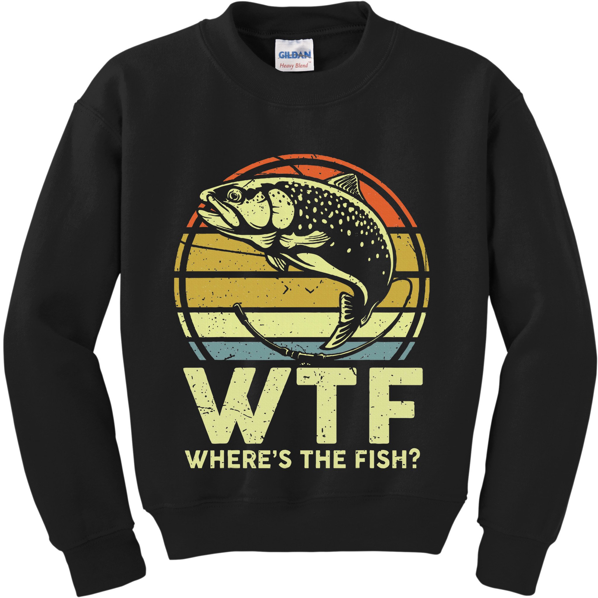 Fishing Dad Gift Wtf Wheres The Trout Fish Funny Kids Sweatshirt