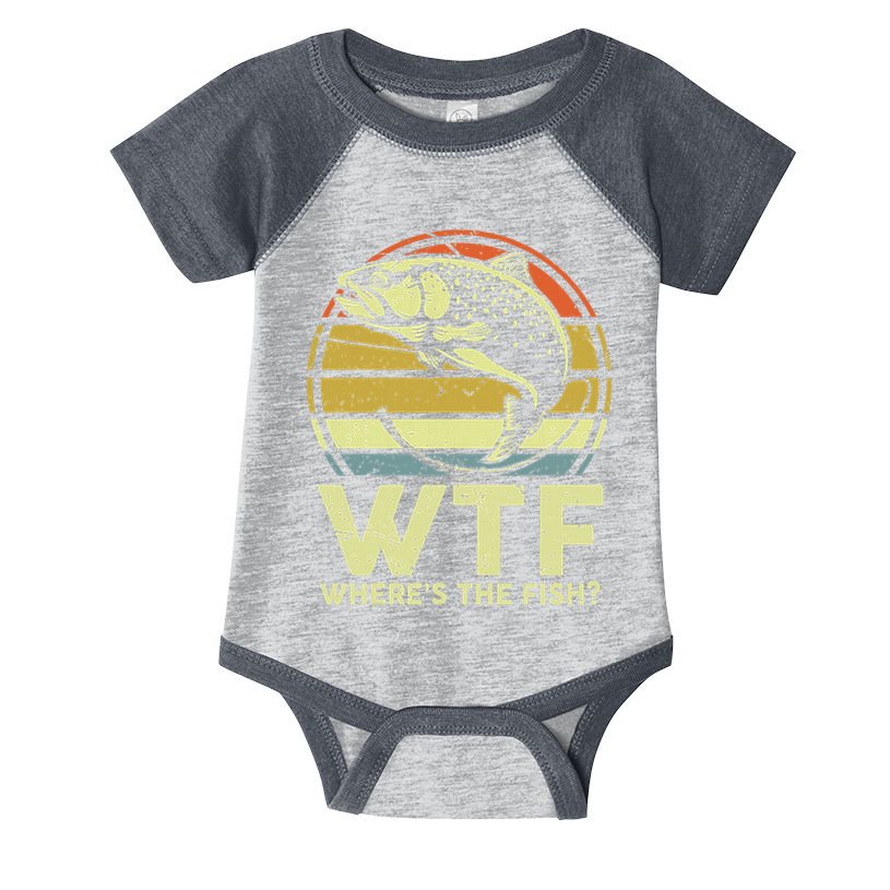 Fishing Dad Gift Wtf Wheres The Trout Fish Funny Infant Baby Jersey Bodysuit