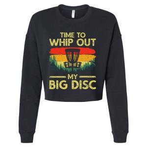 Funny Disc Golf Art Flying Disc Sport Players Cropped Pullover Crew