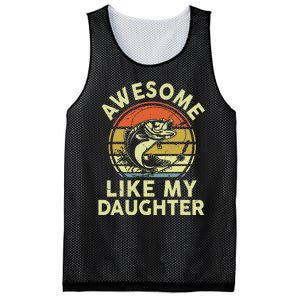 Father Day Gift Awesome Like My Daughter Funny Fishing Dad Mesh Reversible Basketball Jersey Tank