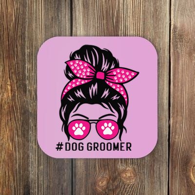 Funny Dog Groomer Grooming Pet Stylist Lady Coaster