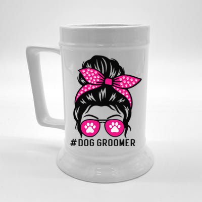 Funny Dog Groomer Grooming Pet Stylist Lady Beer Stein