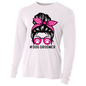 Funny Dog Groomer Grooming Pet Stylist Lady Cooling Performance Long Sleeve Crew