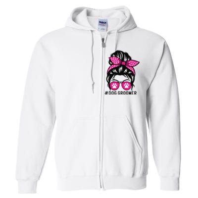 Funny Dog Groomer Grooming Pet Stylist Lady Full Zip Hoodie