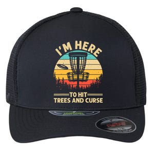 Funny Disc Golf Disc Golf Player Trees Sports Flexfit Unipanel Trucker Cap