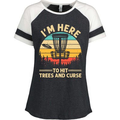 Funny Disc Golf Disc Golf Player Trees Sports Enza Ladies Jersey Colorblock Tee