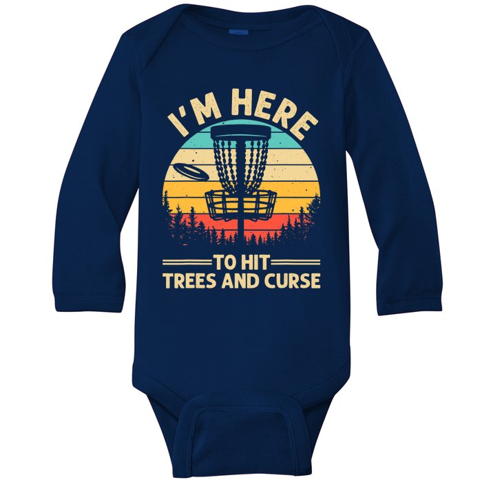 Funny Disc Golf Disc Golf Player Trees Sports Baby Long Sleeve Bodysuit