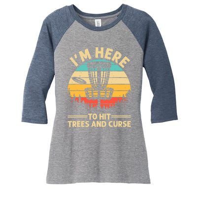 Funny Disc Golf Disc Golf Player Trees Sports Women's Tri-Blend 3/4-Sleeve Raglan Shirt