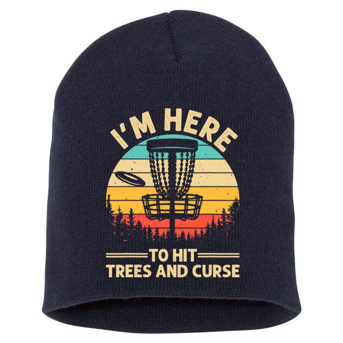 Funny Disc Golf Disc Golf Player Trees Sports Short Acrylic Beanie