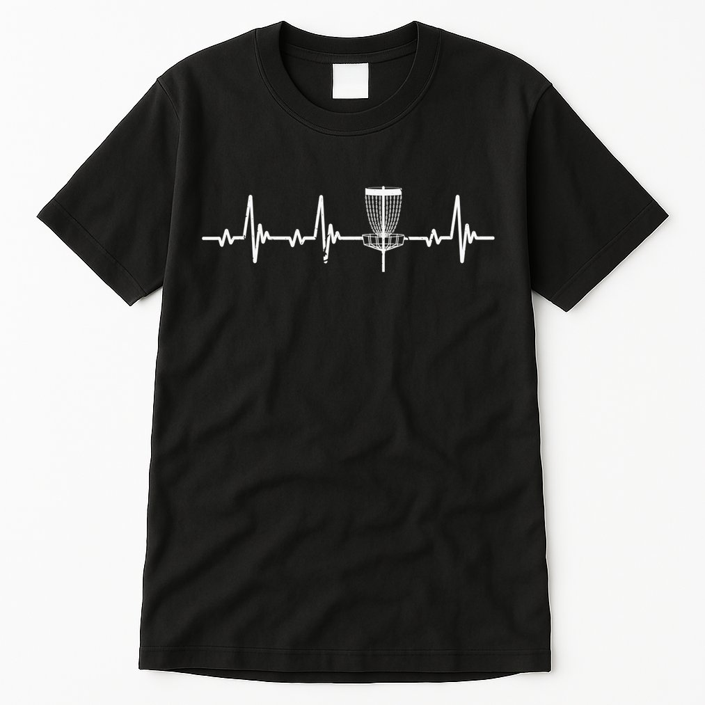 Funny Disc Golf Heartbeat Disc Golf Basket Tall T-Shirt