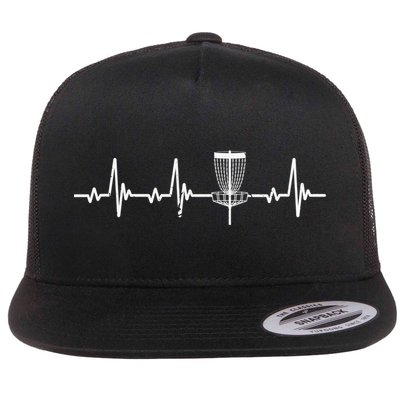 Funny Disc Golf Heartbeat Disc Golf Basket Flatbill Hat
