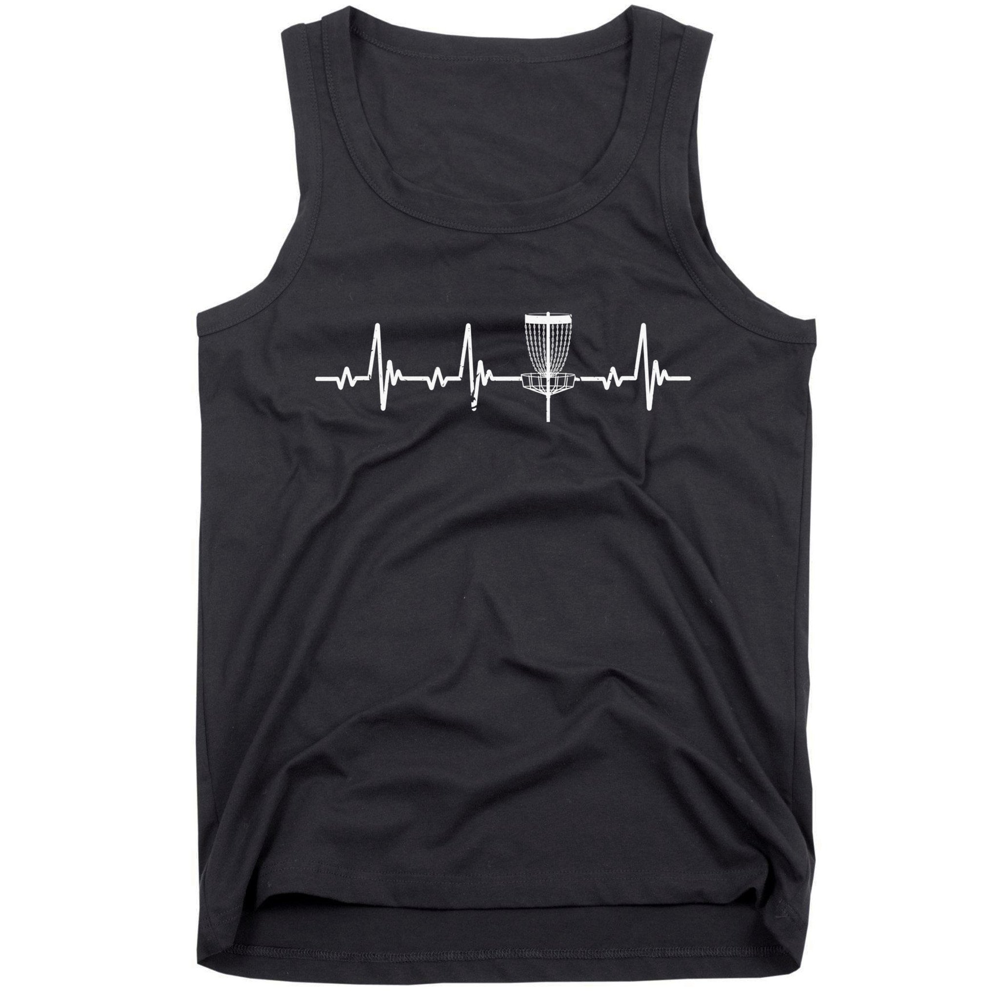 Funny Disc Golf Heartbeat Disc Golf Basket Tank Top