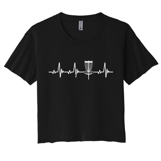 Funny Disc Golf Heartbeat Disc Golf Basket Crop Top