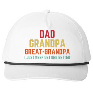 Fathers Day Gift From Grandkids Dad Grandpa Great Grandpa Snapback Five-Panel Rope Hat