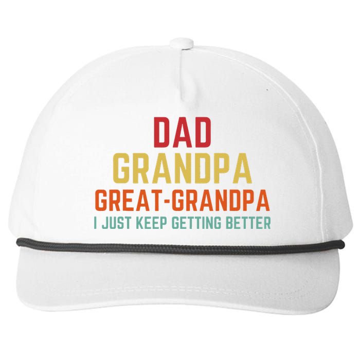 Fathers Day Gift From Grandkids Dad Grandpa Great Grandpa Snapback Five-Panel Rope Hat