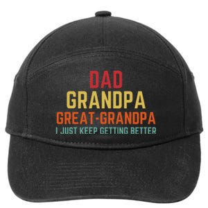 Fathers Day Gift From Grandkids Dad Grandpa Great Grandpa 7-Panel Snapback Hat