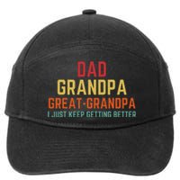 Fathers Day Gift From Grandkids Dad Grandpa Great Grandpa 7-Panel Snapback Hat