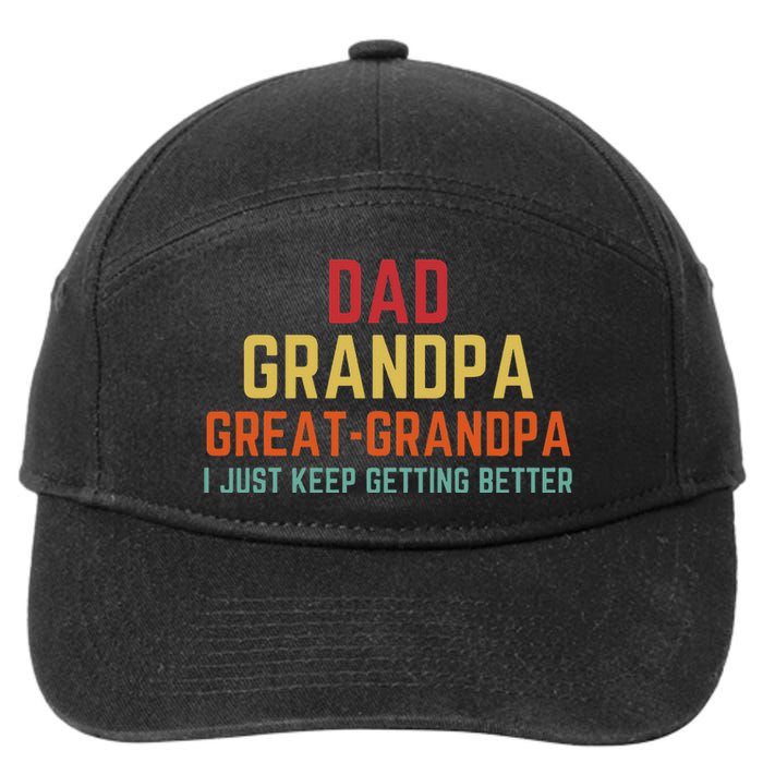 Fathers Day Gift From Grandkids Dad Grandpa Great Grandpa 7-Panel Snapback Hat