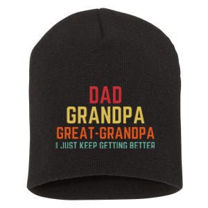 Fathers Day Gift From Grandkids Dad Grandpa Great Grandpa Short Acrylic Beanie