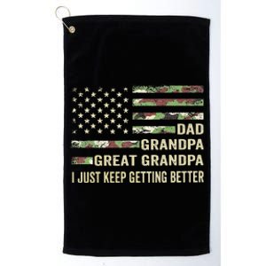 Fathers Day Gift From Grand Dad Grandpa Great Grandpa Platinum Collection Golf Towel