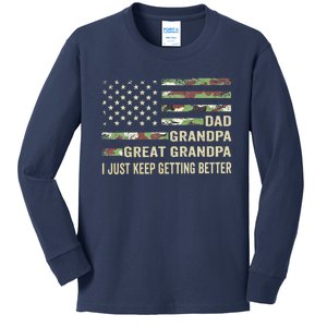 Fathers Day Gift From Grand Dad Grandpa Great Grandpa Kids Long Sleeve Shirt