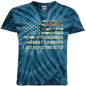 Fathers Day Gift From Grand Dad Grandpa Great Grandpa Kids Tie-Dye T-Shirt