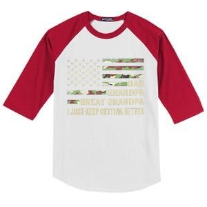 Fathers Day Gift From Grand Dad Grandpa Great Grandpa Kids Colorblock Raglan Jersey