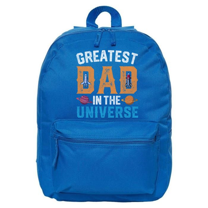 Fathers Day Greatest Dad In The Universe Space Ufo Gift 16 in Basic Backpack