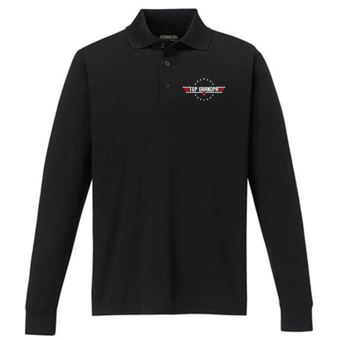 Fathers Day Gift Grandpa Gift from Grand Son Daughter Performance Long Sleeve Polo